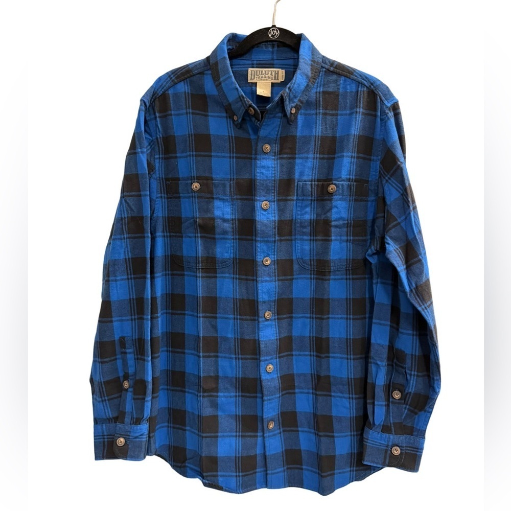 NWOT DULUTH TRADING Free Swingin' Flannel Blue Black Size Large